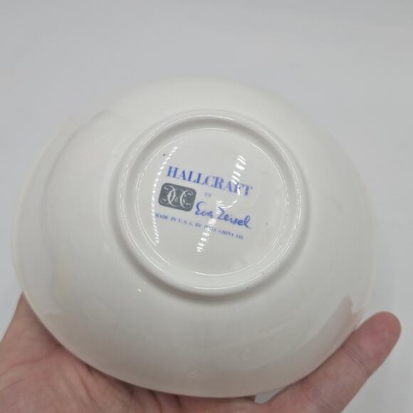 Hallcraft Bouquet Fruit / Sauce Bowl Eva Zeisel Hall China MCM Small - Picture 5 of 6